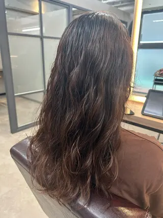 ロング パーマ レイヤー/ハイトーン 艶感/ririkaのヘアスタイル
