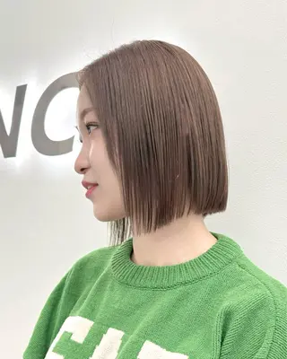 ショート カラー ヘアアレンジ 縮毛矯正🤍 ボブ/ HIKARIのヘアスタイル