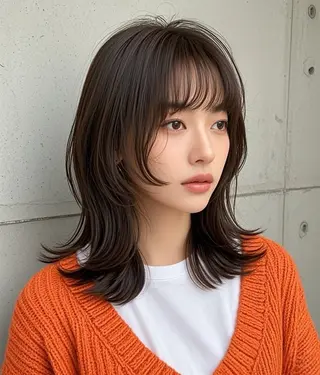 ミディアム ウルフカット 811 大阪梅田 ウルフのヘアスタイル
