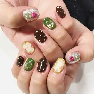 ネイル 渋谷／チップ長さ出し 👑アプレgel-xのネイルデザイン