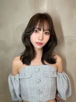 ミディアム 韓国✖️網紅🖤 パーマYURIYAのヘアスタイル