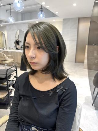 ミディアム カラー 透明感カラー🌿 グレージュ🐺陽介のヘアスタイル