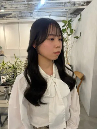 セミロング 新宿/顔周りカット +レイヤー=しずく♩のヘアスタイル