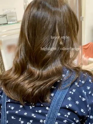 ミディアム カラー hair&eye サトウのヘアスタイル