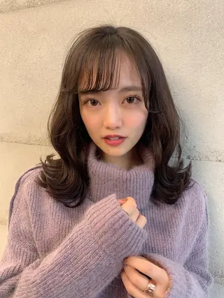 ミディアム カラー 透明感カラー✂︎ /縮毛矯正/YUKAのヘアスタイル