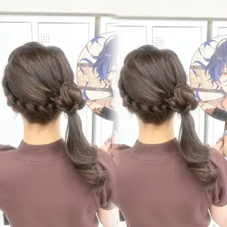 ヘアアレンジ ヘアアレンジエクステ 推し活 さな👶🏻のヘアスタイル