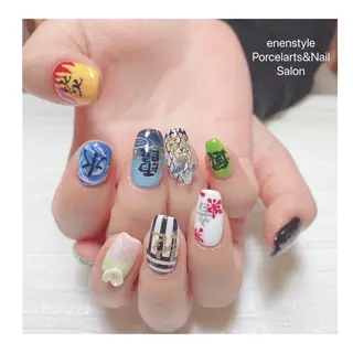 ミディアム ネイル 🐾enen style 🐾のネイルデザイン