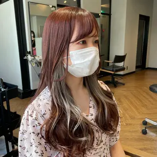 ロング カラー 檜谷 晴　顔周りカットのヘアスタイル