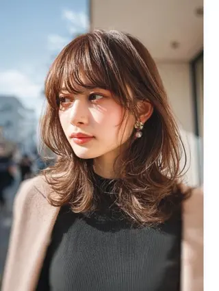 ミディアム 生艶髪&レイヤー🔔 渋谷お薦めNo.1✨のヘアスタイル