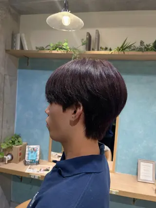 カラー メンズ rina韓国レイヤー ハッシュカットのヘアスタイル