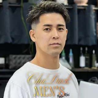 ショート カラー メンズ フェード×メンズ カット|SHOTAのヘアスタイル