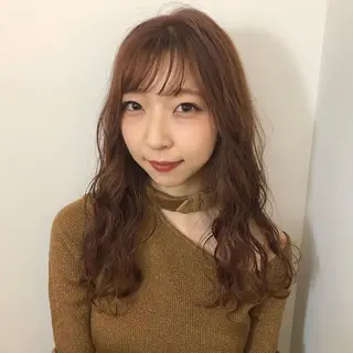 ロング カラー パーマ 髪質改善/レイヤー/ お顔まわり/Ami.のヘアスタイル