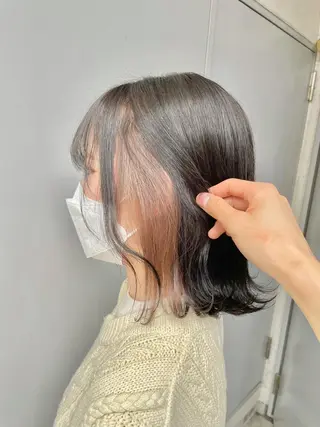 ミディアム カラー ベージュカラー💖 やすひろのヘアスタイル