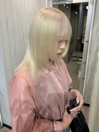 ミディアム カラー 桑原 由理のヘアスタイル