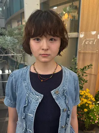 ショート カラー パーマ ニュアンスパーマ /とやましゅうとのヘアスタイル