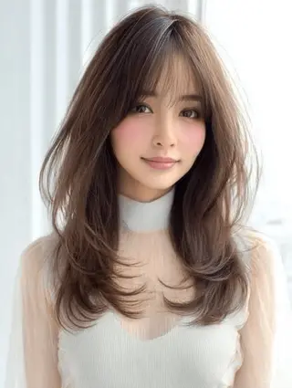 ロング カラー 🍒モテ暖色カラー × うる艶✧ ゆなのヘアスタイル