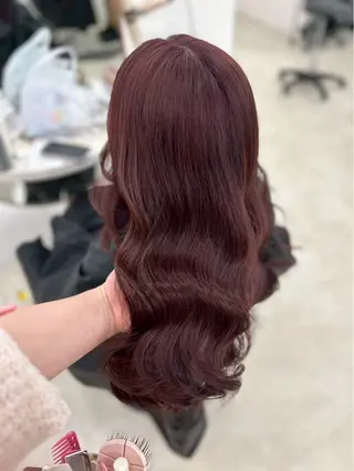 ロング カラー ayano/ピンク/ ラベンダーのヘアスタイル