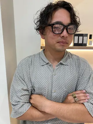 パーマ メンズ 博多🍒ボブ🌼 ショート🌻大津成美のヘアスタイル