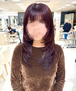 セミロング カラー 暖色/ブリーチカラー 🎀 M i k uのヘアスタイル