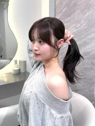 セミロング カラー ヘアアレンジ 🖤kana韓国ヘア 艶髪カラー特化🖤のヘアスタイル