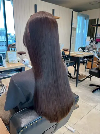 ロング カラー 髪質改善ストレート ⭐️髪質改善カラーのヘアスタイル