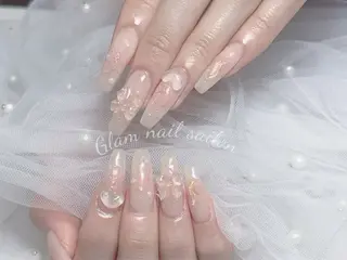 ネイル エツメ💅 長さ出し🎀デザインのネイルデザイン