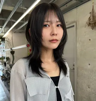 ミディアム ハッシュカット カシマハヤトのヘアスタイル