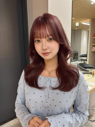 ロング カラー うるツヤ♡顔周り Satsuki୨୧のヘアスタイル