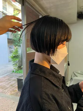 ショート カラー ボブパーマコテ巻き風 パーマNo1深江秀平のヘアスタイル