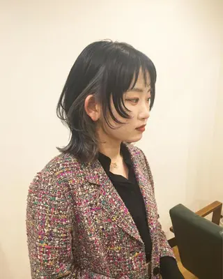 ミディアム カラー ハイトーン/レイヤー /ウルフ⭐️永田⭐️のヘアスタイル