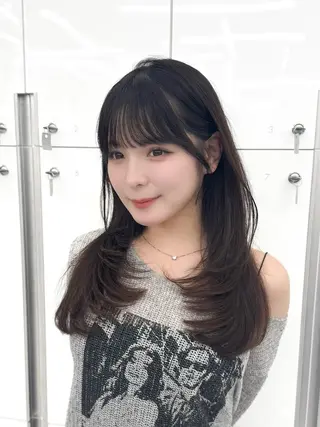 セミロング カラー ヘアアレンジ 顔周り&ミディアム 特化/池袋/kokiのヘアスタイル