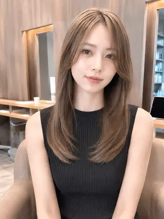 ロング カラー 韓国風ヘア✻透明感 カラー✻yukaのヘアスタイル