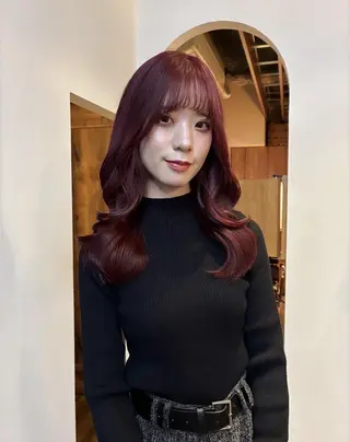 セミロング カラー loty すずなのヘアスタイル