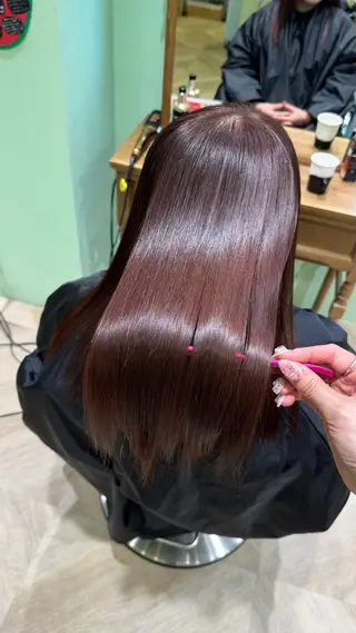 セミロング パーマ 横浜🍒ルーツカラー エクステ/RIEのヘアスタイル