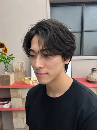 ミディアム パーマ メンズ Yuto /レイヤー、ウルフのヘアスタイル