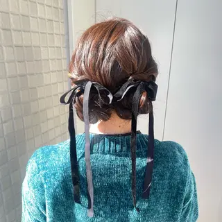 ヘアアレンジ 銀座:似合わせカラー オリーブ🫒アレンジのヘアスタイル