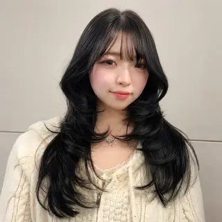 セミロング カラー ヘアアレンジ 🫧髪質改善/透明感 レイヤー/サスケ🫧のヘアスタイル