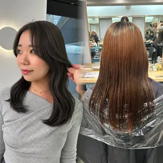 ミディアム カラー lomalia moekaのヘアスタイル