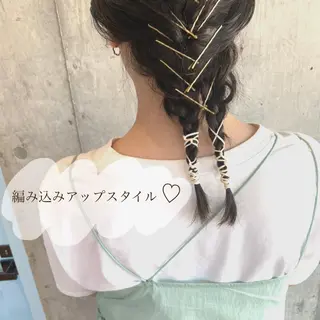 ミディアム カラー ヘアアレンジ Aloa透明感ヘア ♡kanami♡のヘアスタイル