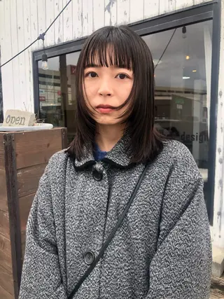セミロング デザインカット🎨 ボブおざきのヘアスタイル
