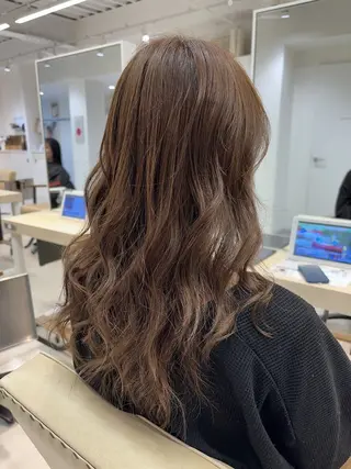 セミロング パーマ ニュアンスパーマ/ フェザー/マッシュのヘアスタイル