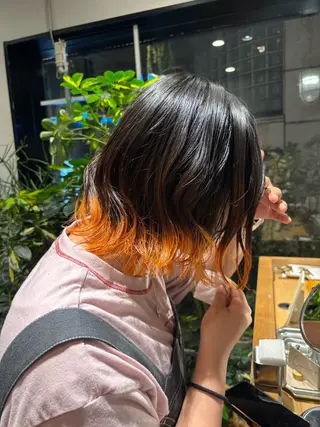 ミディアム カラー パーマ 🌀パーマ レイヤー ボブ/marinoのヘアスタイル