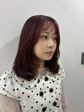 ミディアム カラー nao 𝜗𝜚のヘアスタイル