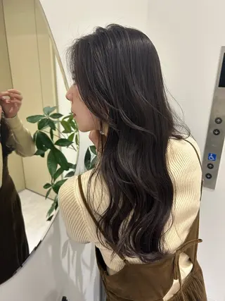 セミロング カラー ベージュ/ヘアセット 透明感/♡来村 瑚春のヘアスタイル