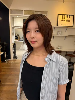 ミディアム カラー ヘアアレンジ 無料カットモデル‪✨ ✂️Nanami🌷のヘアスタイル