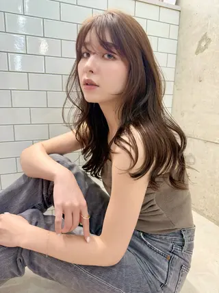 セミロング パーマ 神野 雅樹のヘアスタイル