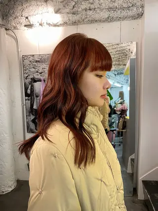 ミディアム カラー パーマ 🎀透明感カラー 韓国ヘア🎀mahoのヘアスタイル