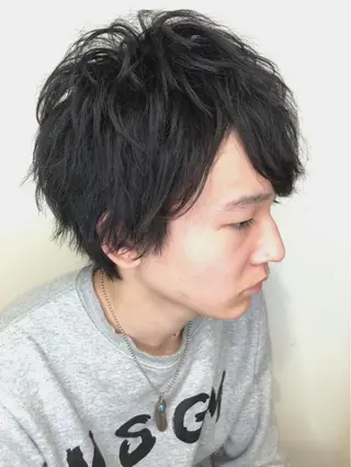 ミディアム カラー メンズ メンズヘア特化 崎田 成人のヘアスタイル