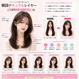 ロング 髪質改善🧚レイヤー 🩵ワンホン/岡山駅のヘアスタイル