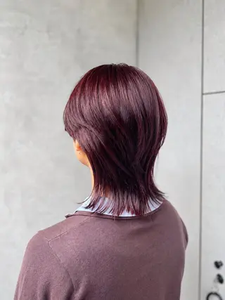 ミディアム ピンク/グレージュ 髪質改善SOMAのヘアスタイル